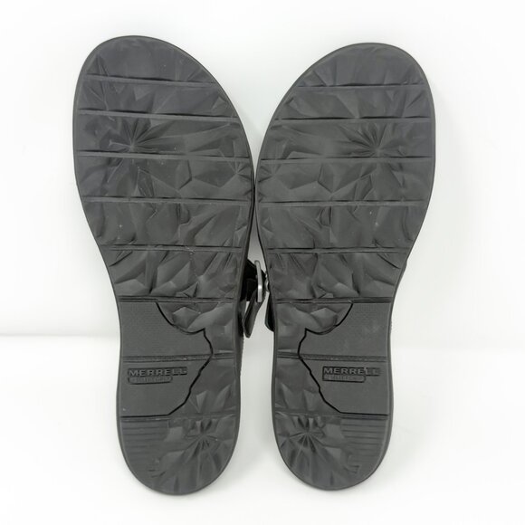 Merrell Around Town Buckle Sandals Women's 10 Black Slide Leather Two-Strap - Picture 8 of 10